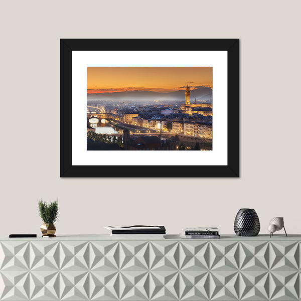 Florence During Sunset Canvas Wall Art