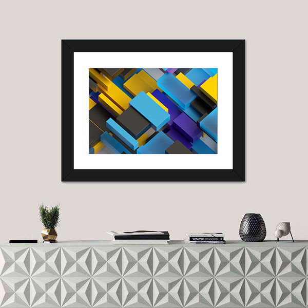 Layered Brick Pattern Canvas Wall Art