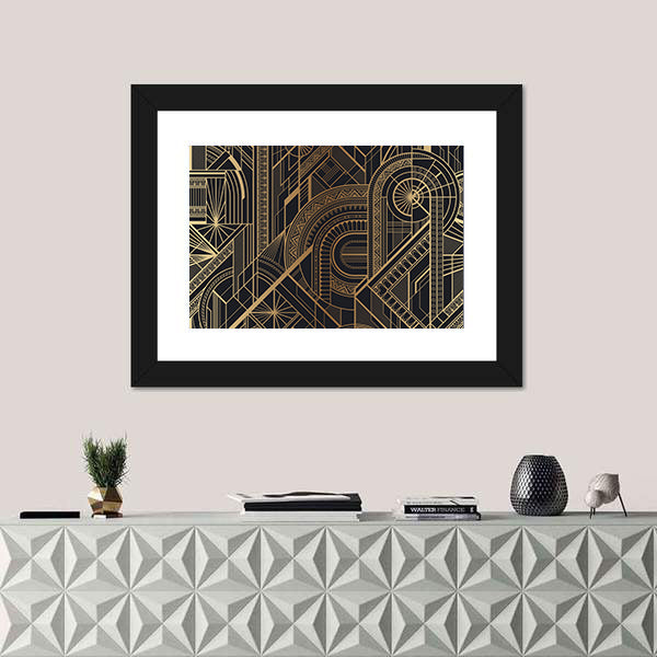 Circles and Ornaments Pattern Canvas Wall Art