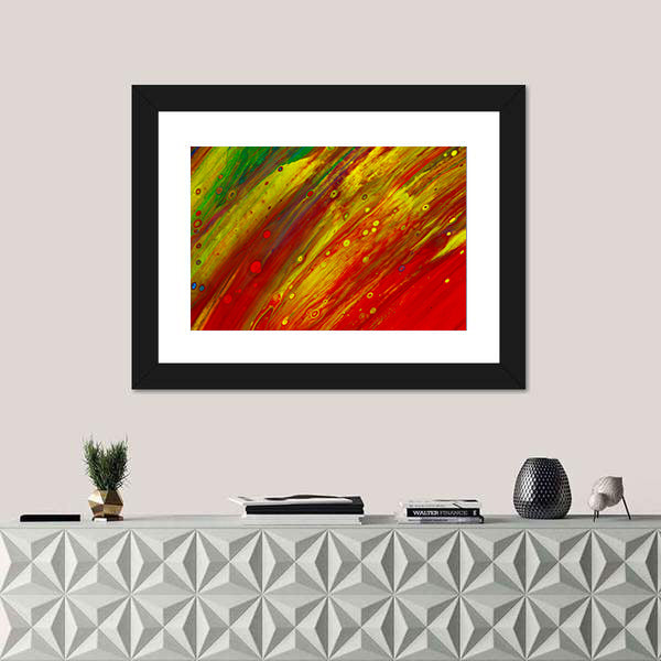 Red and Yellow Fluid Abstract Canvas Wall Art