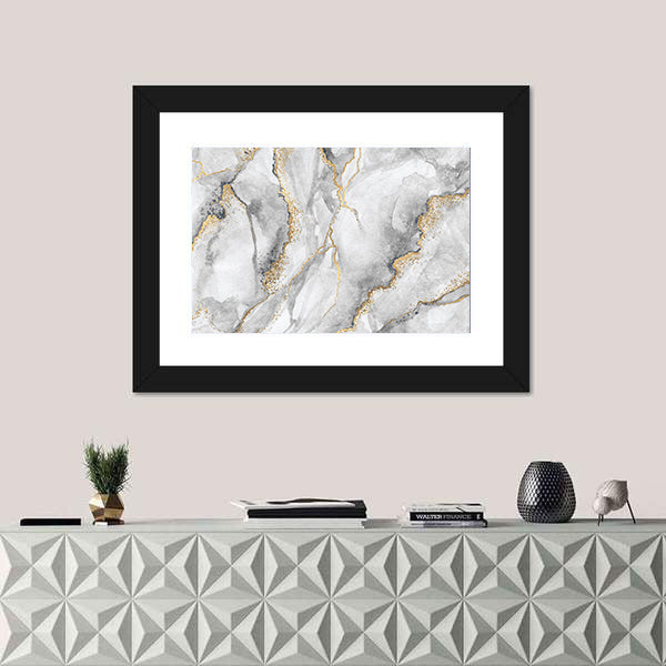 Marble with Gold Veins Canvas Wall Art