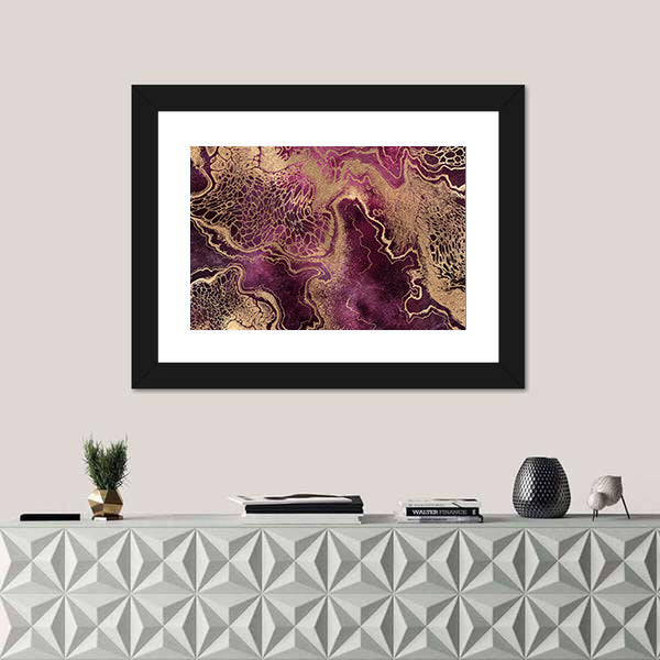 Gold Veined Marble Abstract Canvas Wall Art