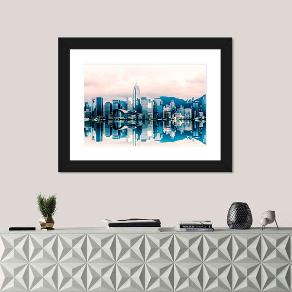Hong Kong Cityscape At Victoria Harbour Canvas Wall Art