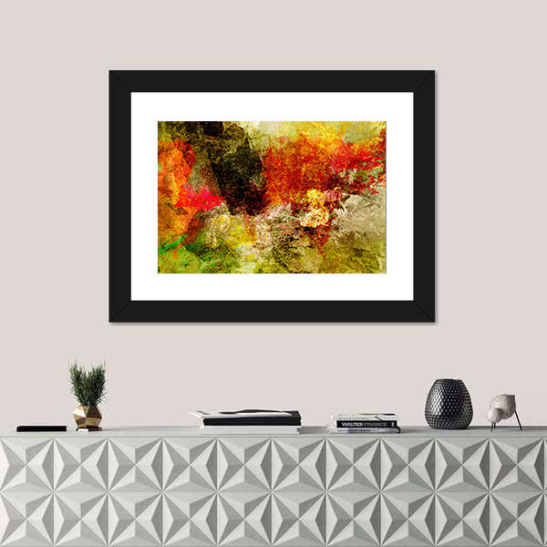 Acrylic Abstract with Central Dark Mass Canvas Wall Art