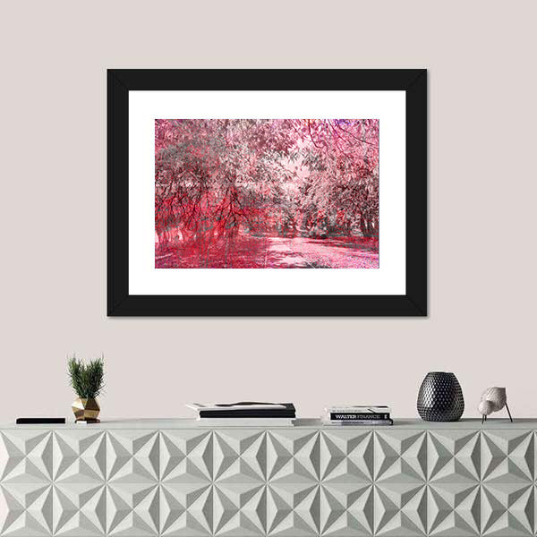 Fantasy Fall Forest Path Canvas Wall Art