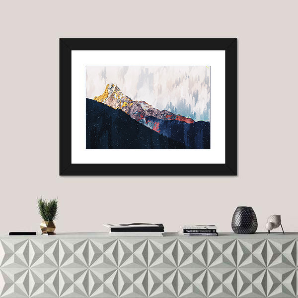 Colorful Abstract Mountain Range Canvas Wall Art