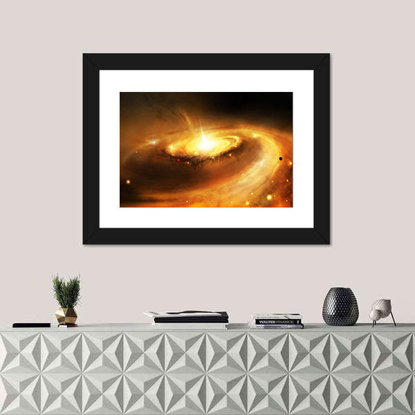 Galaxy Core in Space Canvas Wall Art