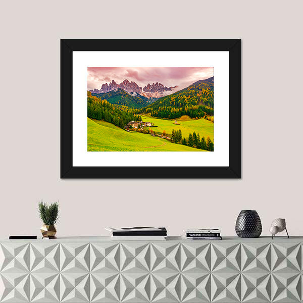 Santa Maddalena Village at Autumn Twilight Canvas Wall Art