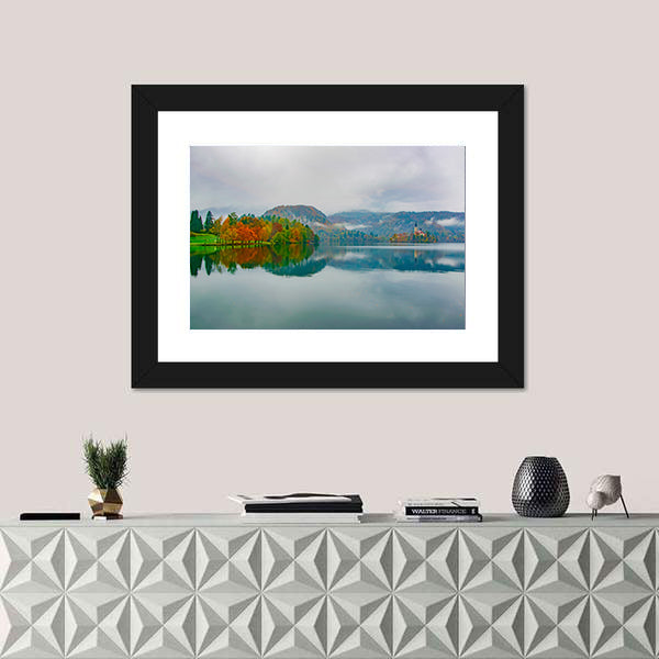 Autumn at Bled Lake, Slovenia Canvas Wall Art