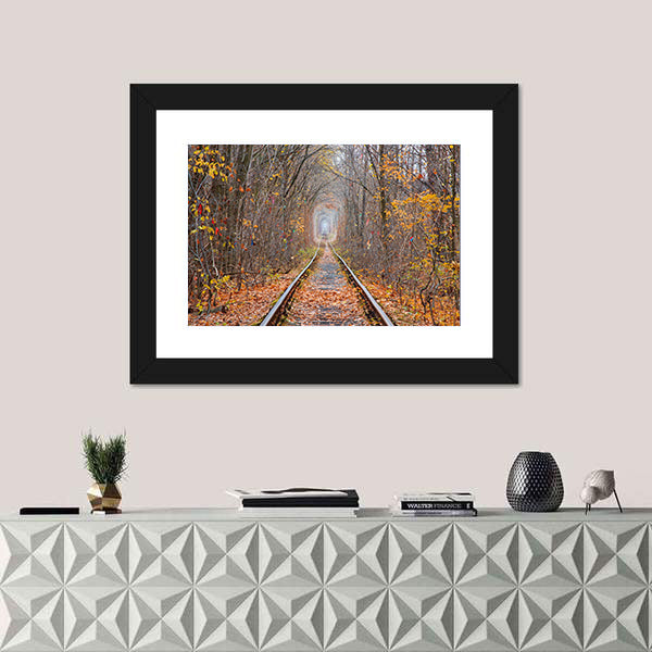Tunnel of Love in Late Autumn Canvas Wall Art