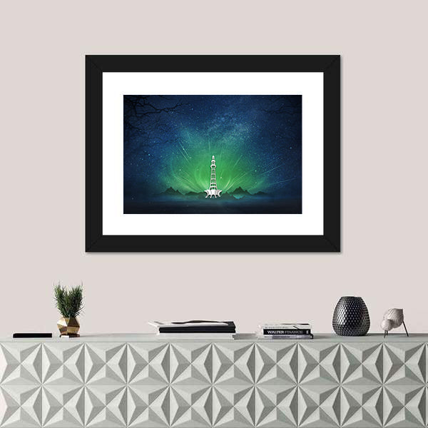 Minar-e-pakistan Aurora Nightscape Canvas Wall Art