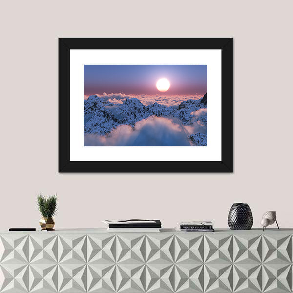 Scenic Mountain Sunset Canvas Wall Art