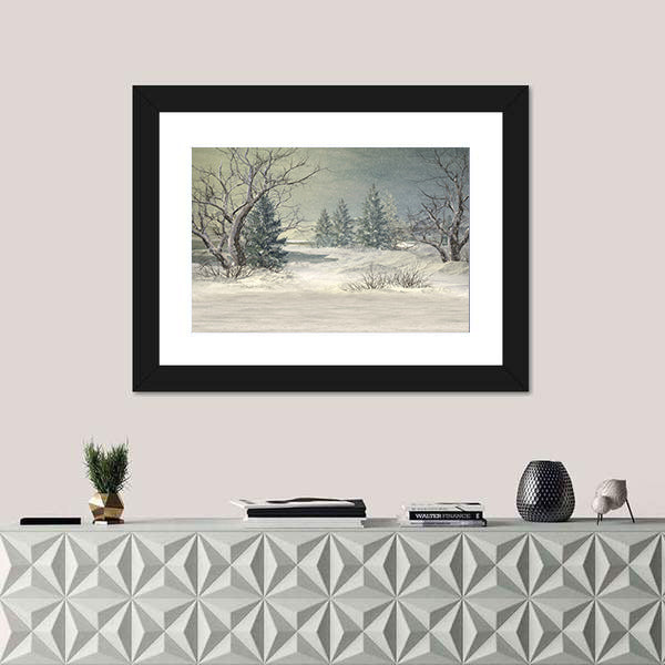 Serene Winter Forest Canvas Wall Art