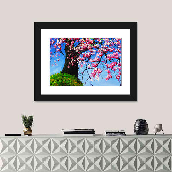 Impasto Cherry Blossom Tree Painting Canvas Wall Art