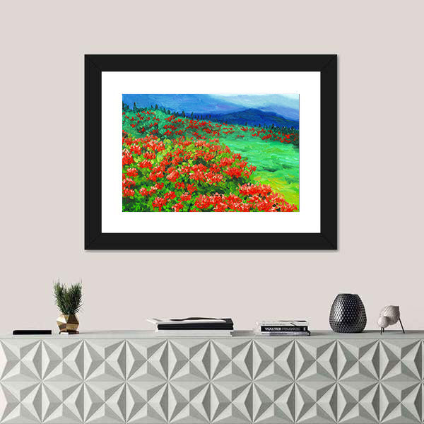 Oil Painted Wildflower Field Canvas Wall Art