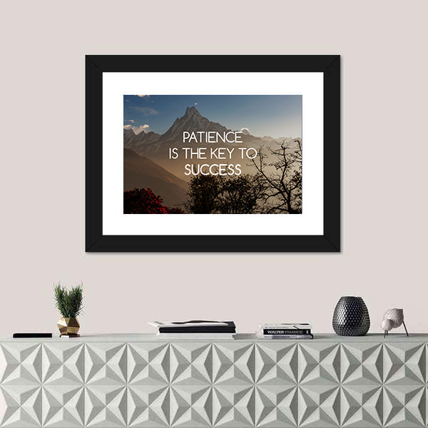 Quote "Patience Is The Key To Success" Canvas Wall Art