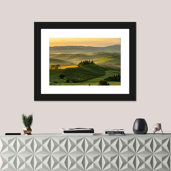 Tuscany Rolling Hills with Cypress Trees Canvas Wall Art