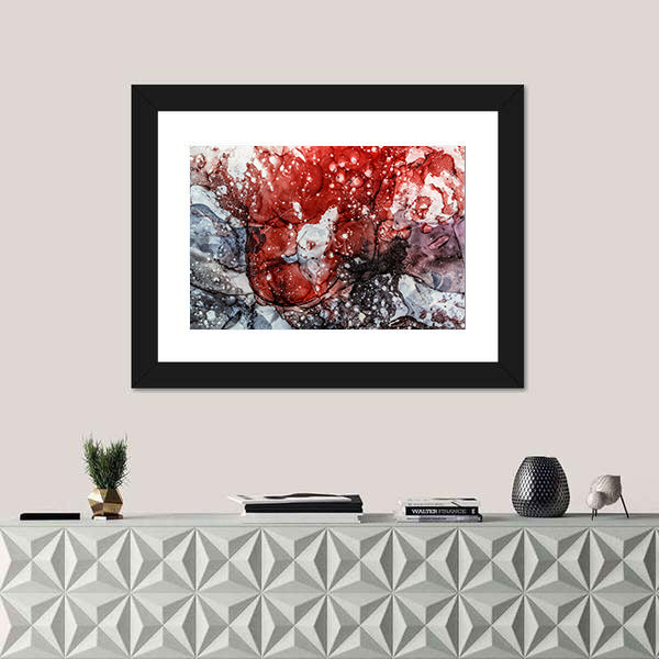 Textured Red Fluid Abstract Canvas Wall Art