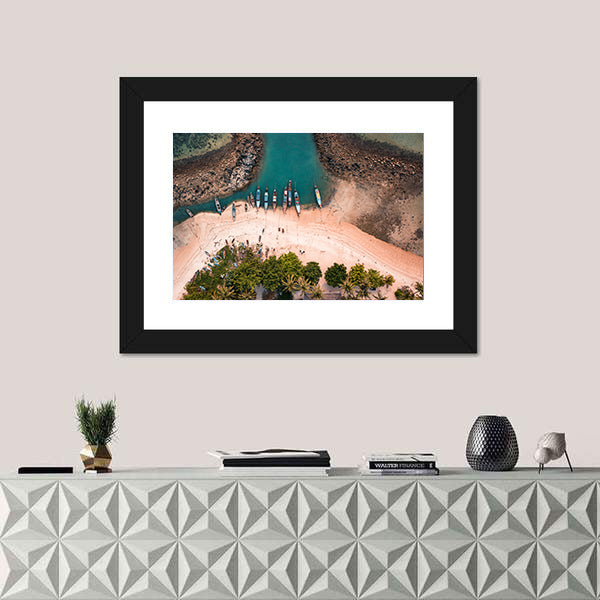 Aerial View Of Fisherman Village In The Island Of Koh Samui, Thailand Canvas Wall Art