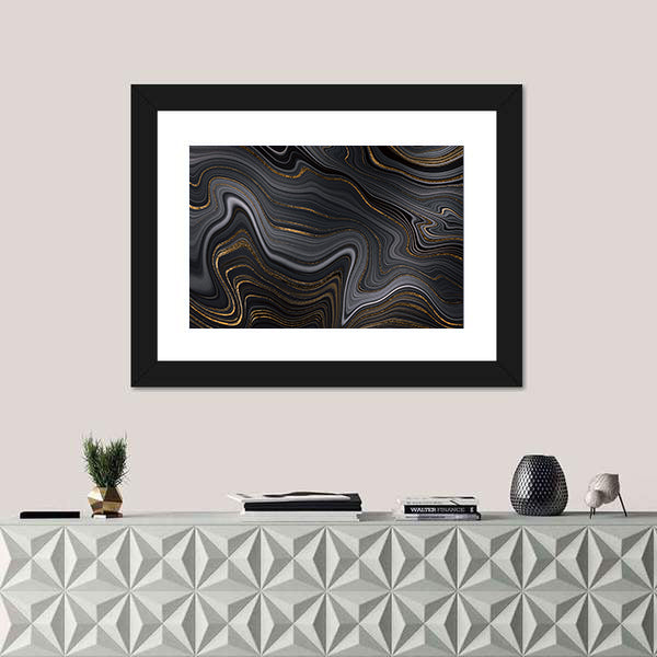 Golden Veins Texture Canvas Wall Art