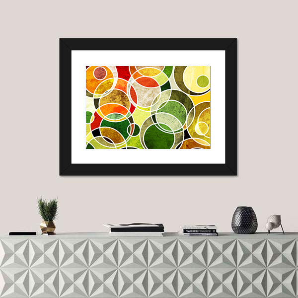 Abstract Overlapping Geometric Circles Canvas Wall Art