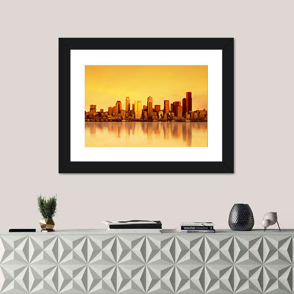 Seattle Skyline at Sunset Canvas Wall Art