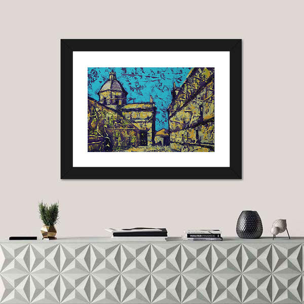 Church in Salamanca Street Scene Canvas Wall Art
