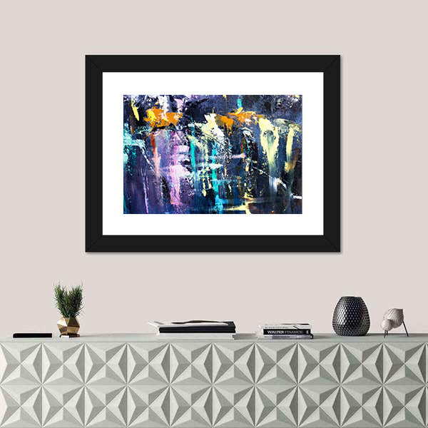 Dark Brushstrokes Abstraction Canvas Wall Art