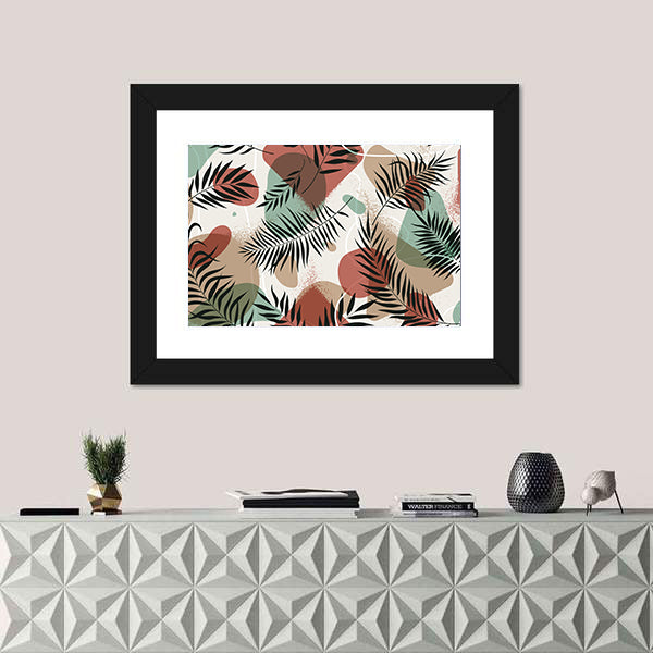 Tropical Palm and Fern Leaves Print Canvas Wall Art