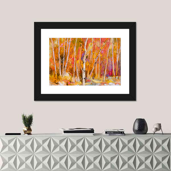 Colorful Aspen Trees Canvas Wall Art