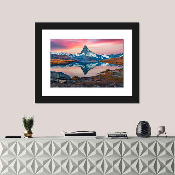 Stellisee Lake With Matterhorn Peak Canvas Wall Art