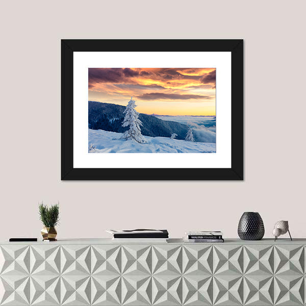 Majestic Snowy Carpathians In Ukraine Canvas Wall Art