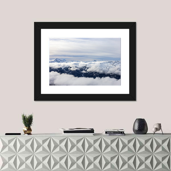 Canadian Mountains In Winter Canvas Wall Art