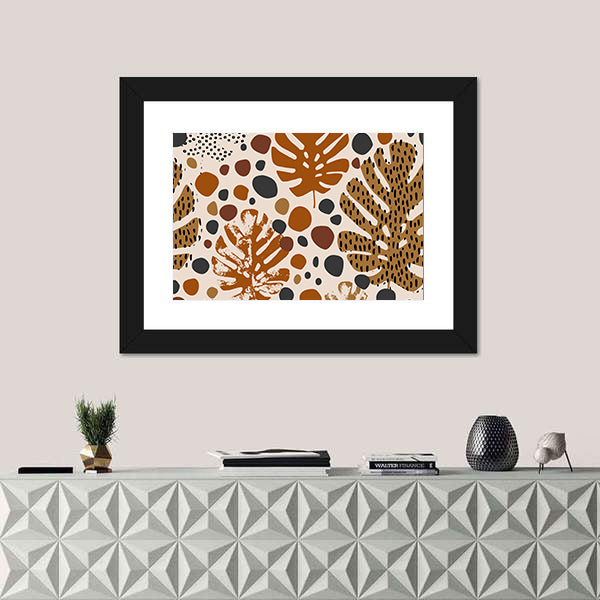 Tropical Monstera Leaf Pattern Canvas Wall Art