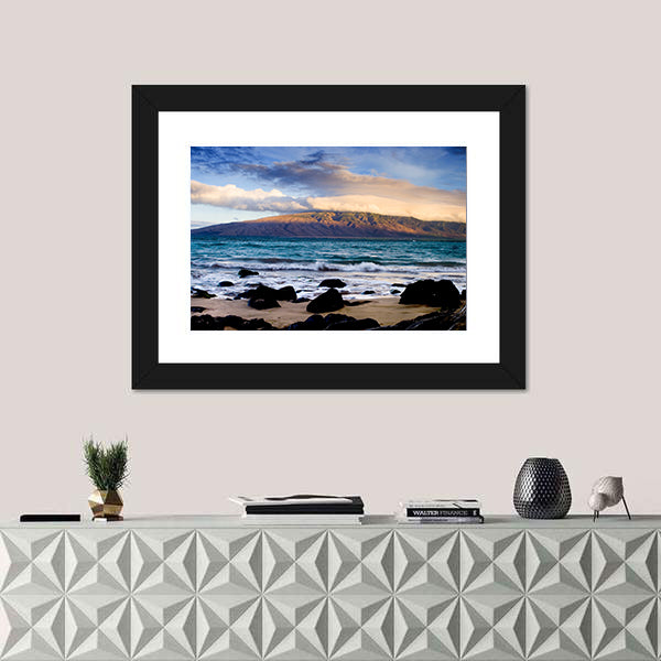 Oahu Coastline with Volcanic Rocks Canvas Wall Art