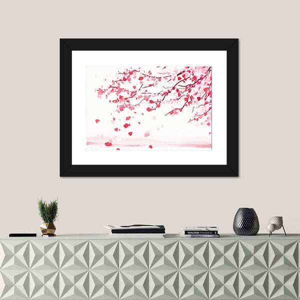 Japanese Cherry Blossoms in Bloom Canvas Wall Art