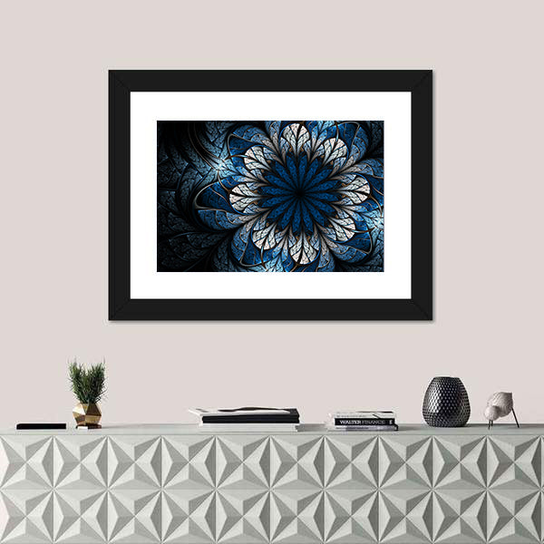Fractal Flower Mandala Canvas Wall Art