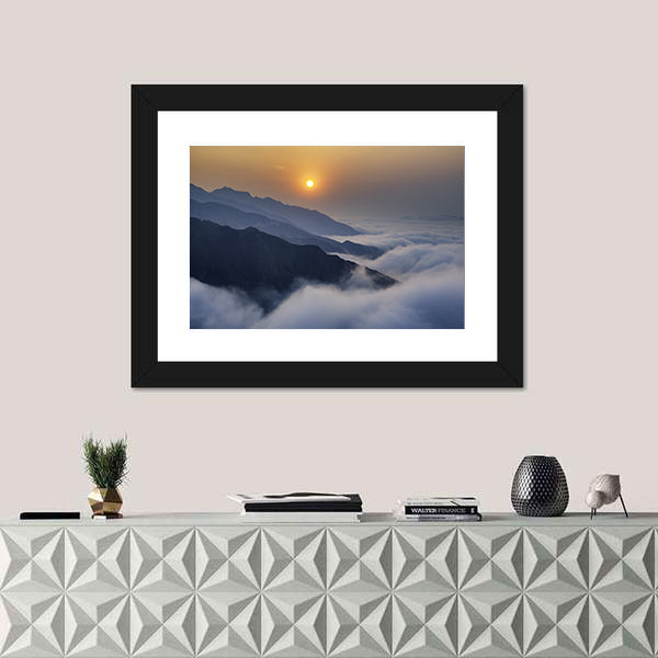 Ta Xua Mountain Range at Sunset Canvas Wall Art