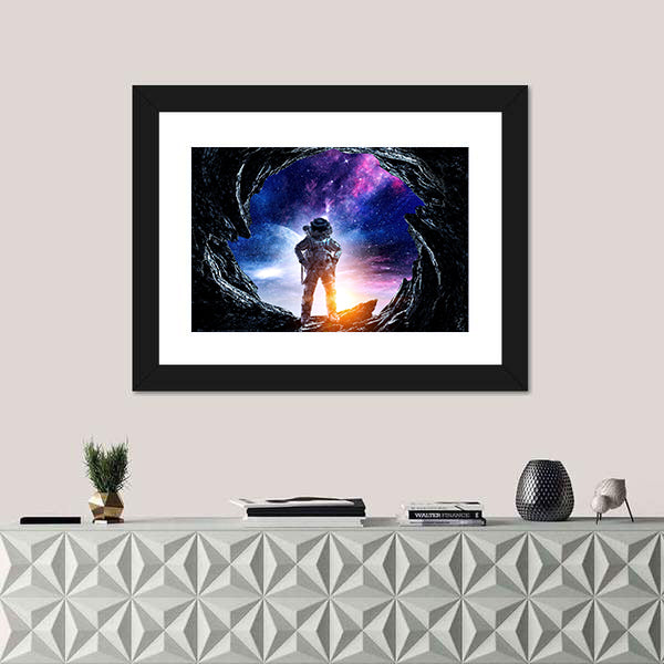 Astronaut at Spacewalk Canvas Wall Art