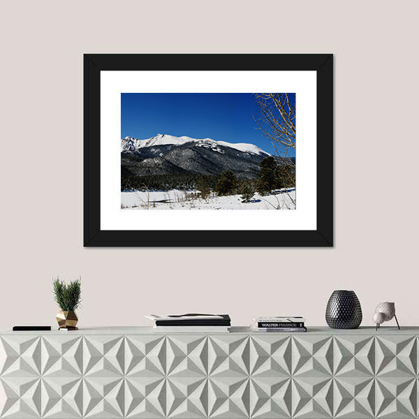 Pikes Peak Winter Landscape Canvas Wall Art