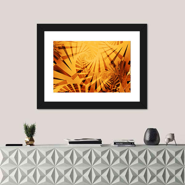 Golden Fractal Spiral Artwork Canvas Wall Art