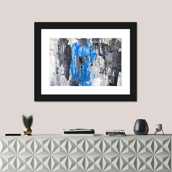 Blue Abstract with Palette Knife Texture Canvas Wall Art