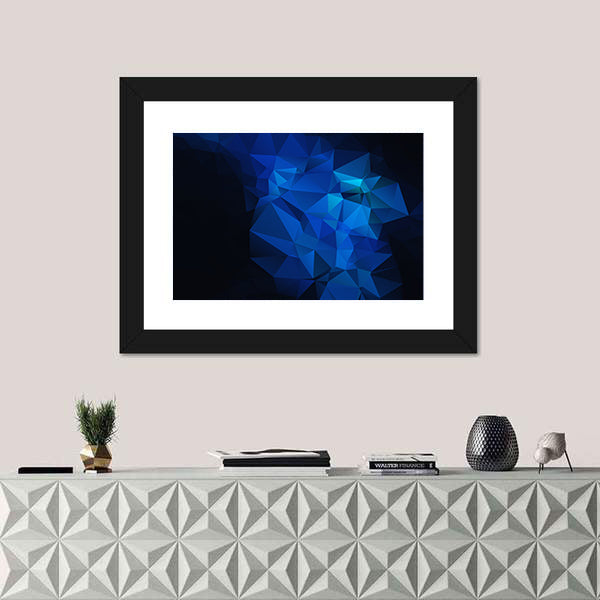 Blue Low-poly Geometric Artwork Canvas Wall Art