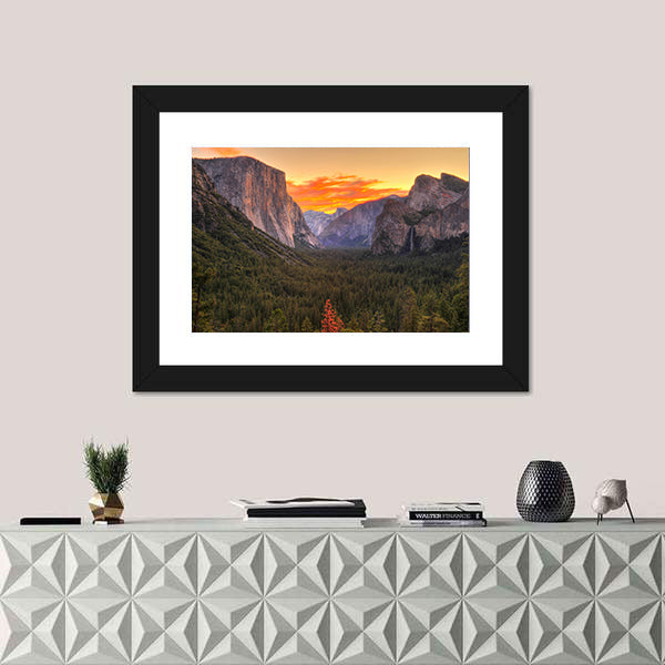 Yosemite Sunrise Over Granite Valley Canvas Wall Art