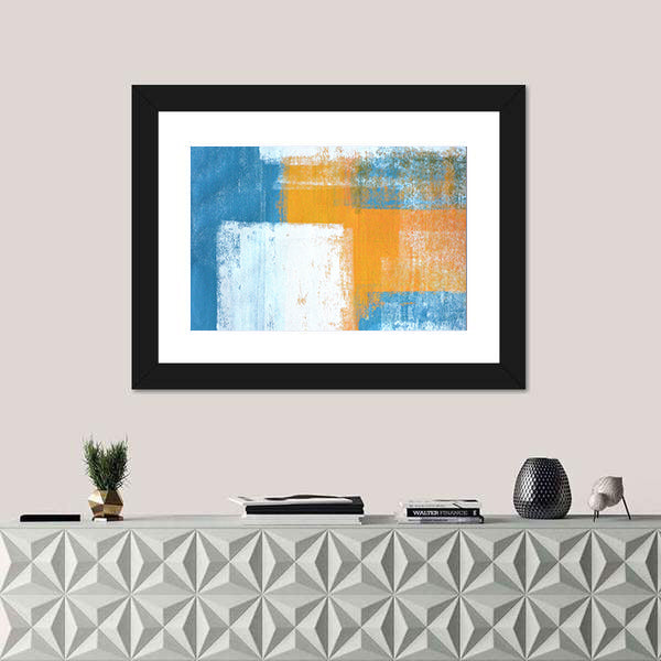 Hand-drawn Abstract Geometric Color Blocks Canvas Wall Art