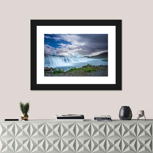Faxi Waterfall In Iceland Canvas Wall Art