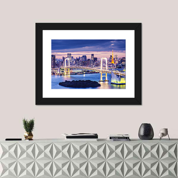Rainbow Bridge Over Tokyo Bay Canvas Wall Art