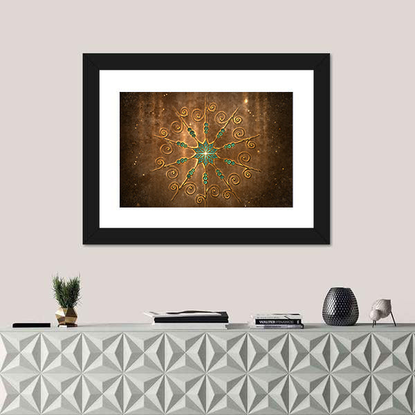 Fabric Style Mandala Canvas Wall Art