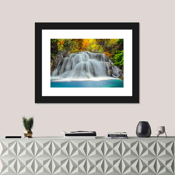 Tropical Waterfall In Thailand Canvas Wall Art