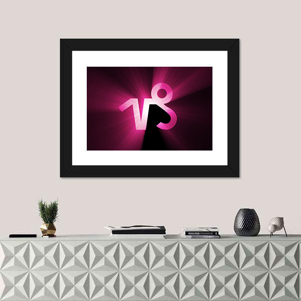 Capricorn Zodiac Symbol Canvas Wall Art